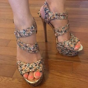 Floral Skyscraper Betsey Johnson heels